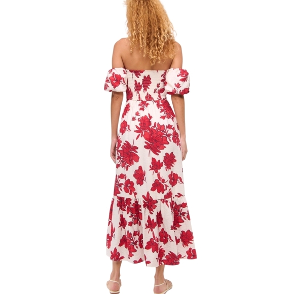 Abercrombie & Fitch Emerson Floral Off the Shoulder Maxi Dress Size Med Petite - Picture 2 of 7